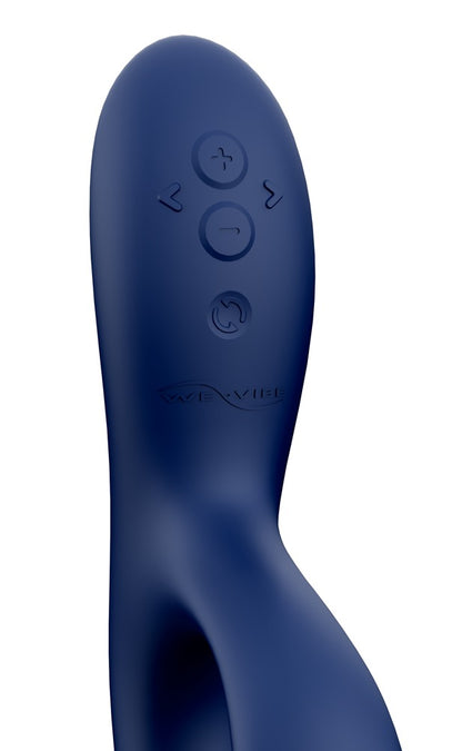Detailansicht des ergonomischen Griffs des blauen We-Vibe Nova 2