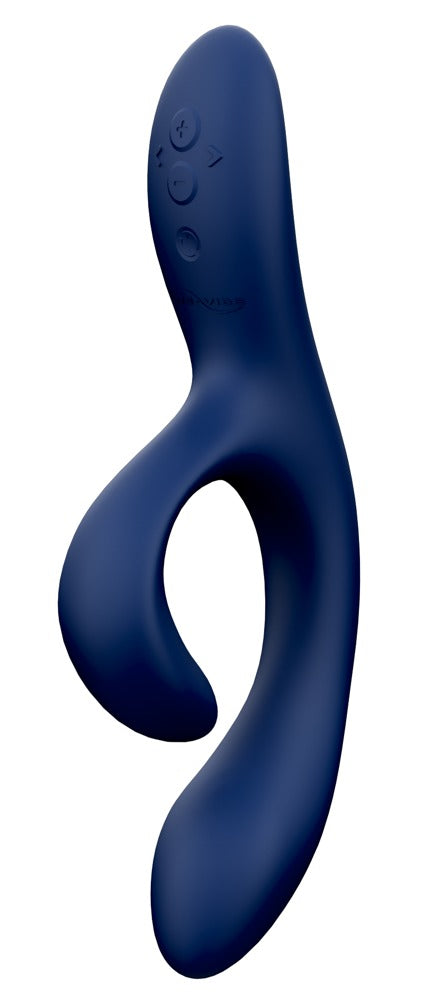 Rückansicht des blauen We-Vibe Nova 2 Rabbitvibrators