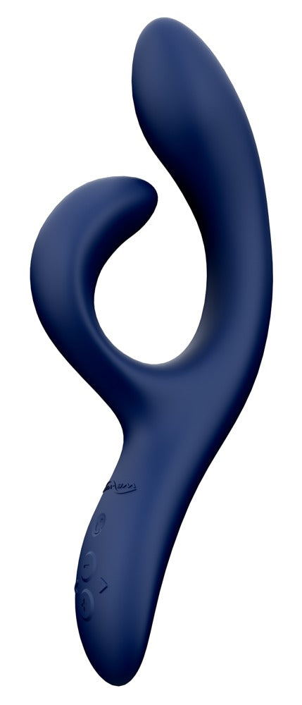 Vorderansicht des blauen We-Vibe Nova 2 Rabbitvibrators