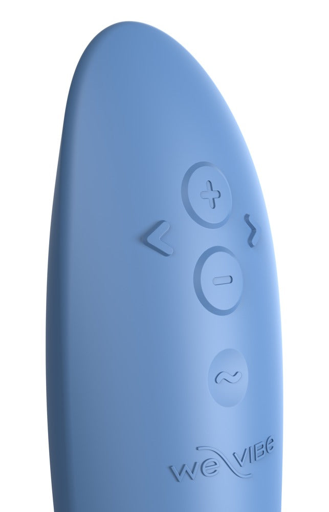 We-Vibe Rave 2 G-Punkt-Vibrator in Blau mit sichtbaren Bedienelementen