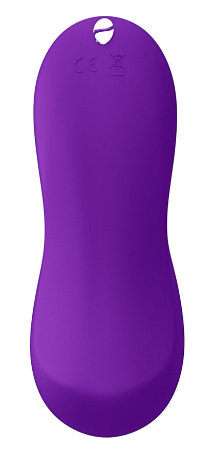 Rückseitige Produktansicht des lila We-Vibe Shared Touch mit glatter Silikonoberfläche