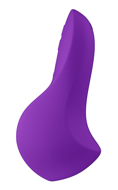 Profilansicht des We-Vibe Shared Touch in Lila mit flexiblem Auflege- und Stroker-Design