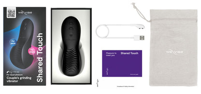 We-Vibe Shared Touch in Schwarz mit Smartphone-Ansichten zur App-Steuerung und individuellen Vibrationen