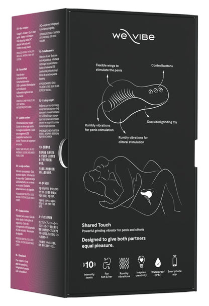 Rückseite der Verpackung des We-Vibe Shared Touch in Schwarz mit Produktinformationen