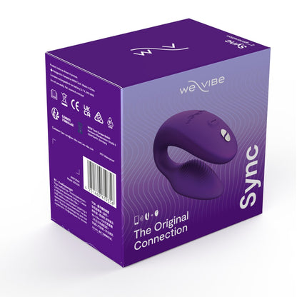 Produktverpackung des lilafarbenen We-Vibe Sync 2