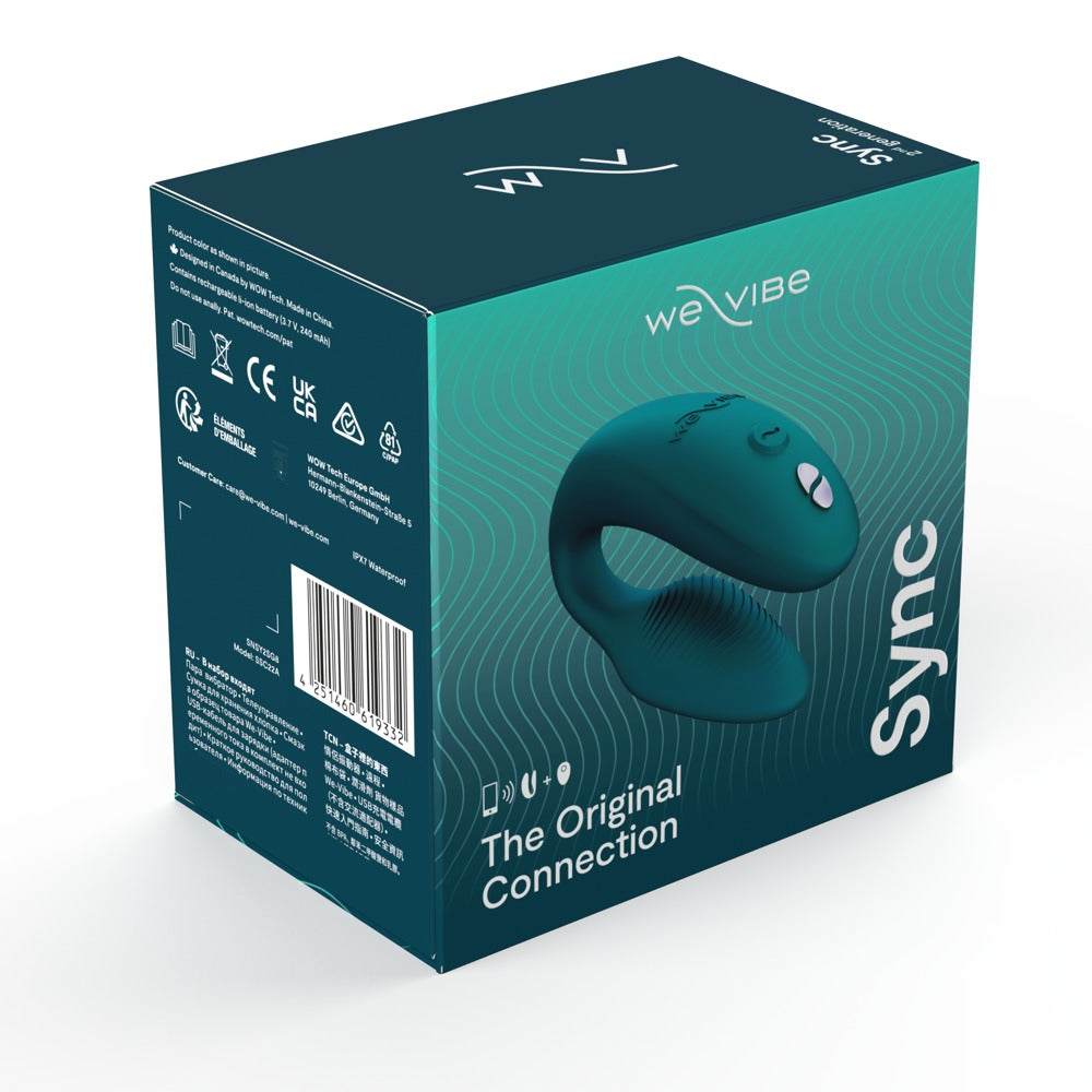 Produktverpackung des petrolfarbenen We-Vibe Sync 2