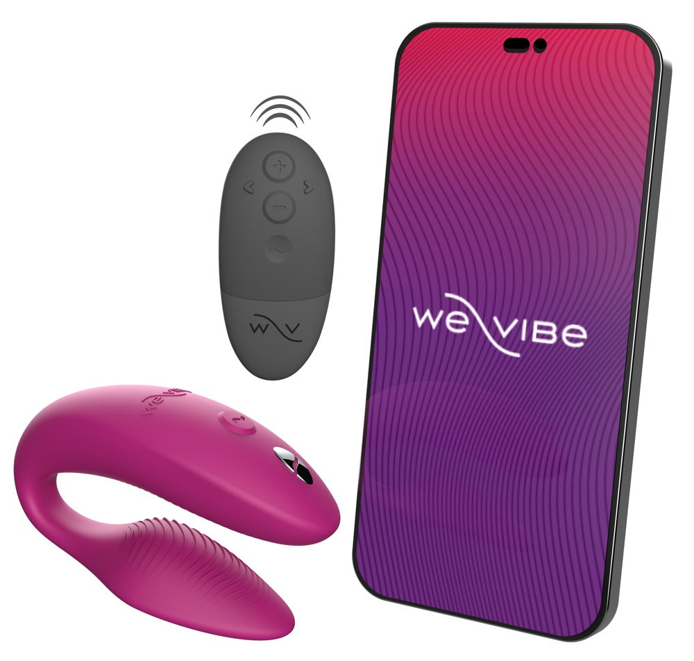 Pinker We-Vibe Sync 2 neben Smartphone mit We-Vibe App