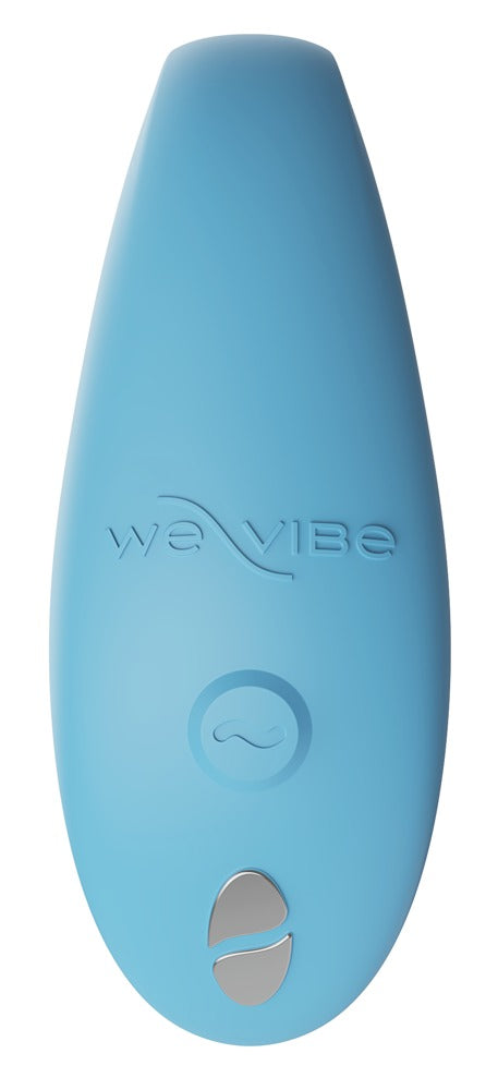 Detailansicht der Bedientaste am türkisen We-Vibe Sync Go