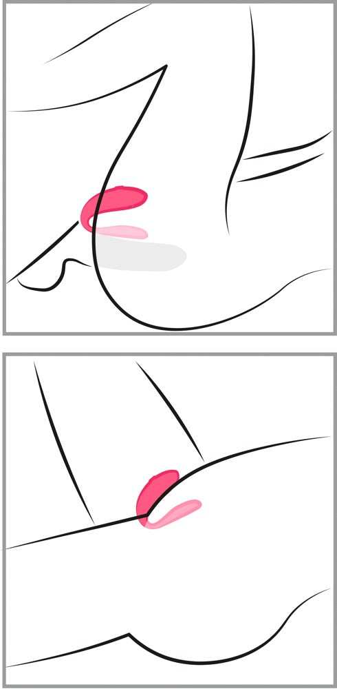 Anatomische Darstellung der Position des pinken We-Vibe Sync Lite
