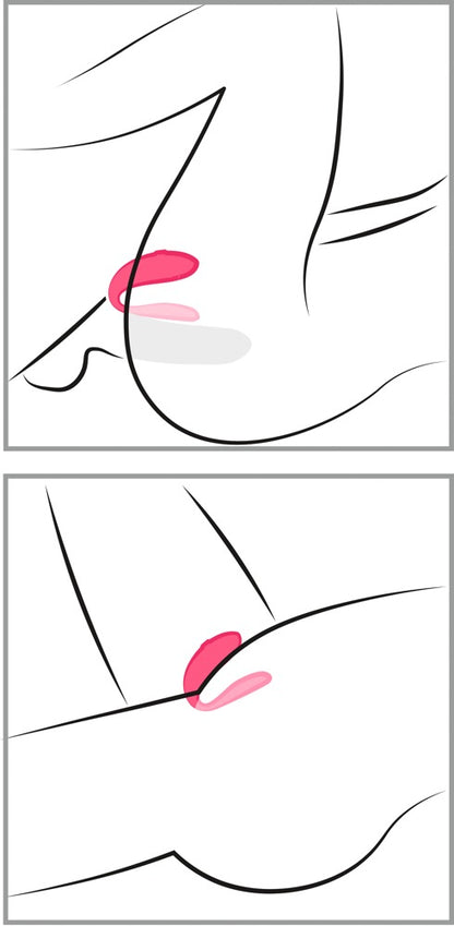 Anatomische Darstellung der Position des pinken We-Vibe Sync Lite