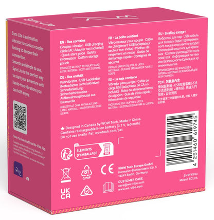 Rückseite der Verpackung des pinken We-Vibe Sync Lite