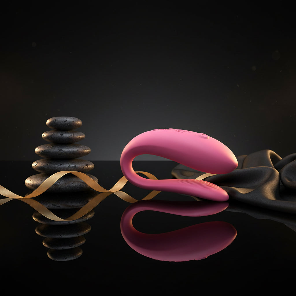 Vorderansicht des pinken We-Vibe Sync Lite Paarvibrators