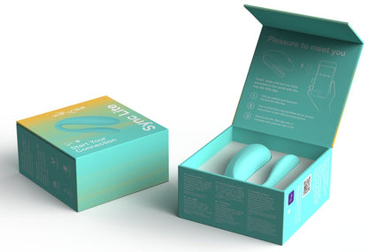 Geöffnete Geschenkbox des türkisen We-Vibe Sync Lite
