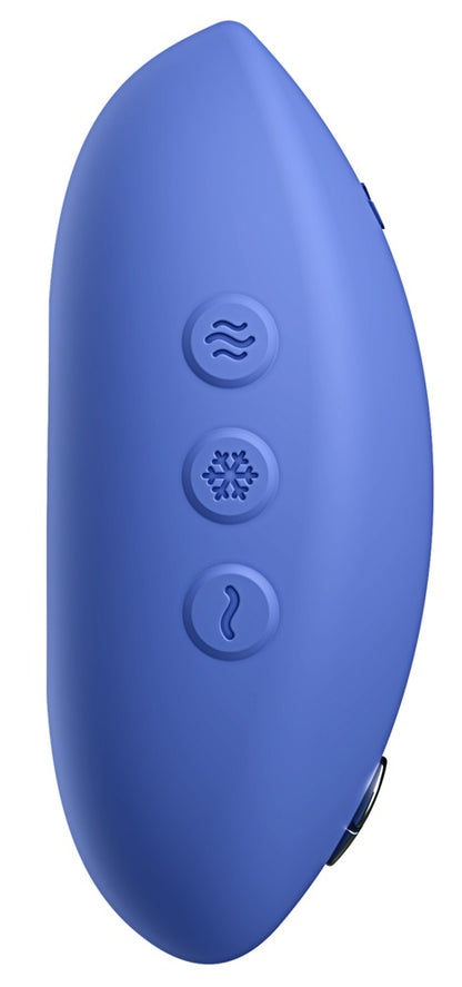 We-Vibe Temp Auflegevibrator in Blau mit sichtbaren Bedienelementen