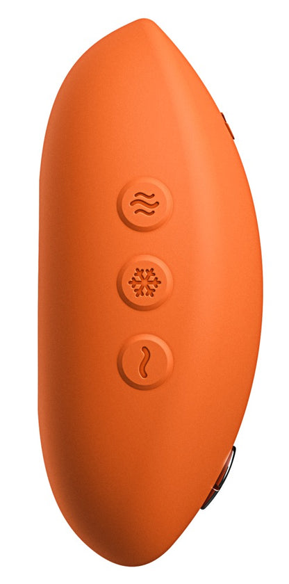 We-Vibe Temp Auflegevibrator in Orange mit sichtbaren Bedienelementen