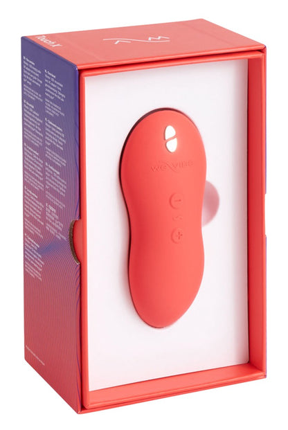 Vorderseite der Produktverpackung des We-Vibe Touch X Auflegevibrators in Rot