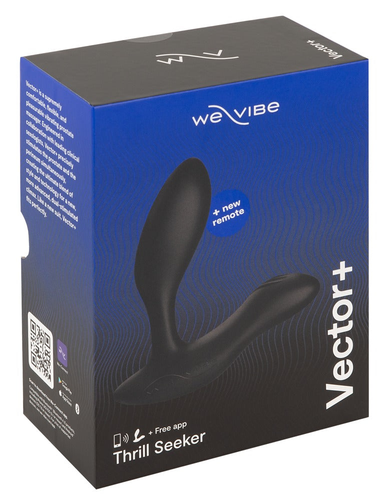 Produktverpackung des schwarzen We-Vibe Vector+