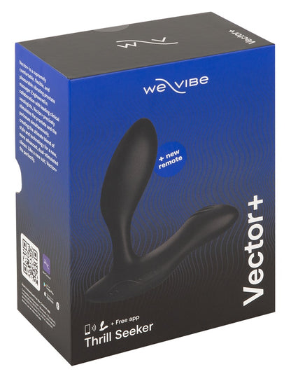 Produktverpackung des schwarzen We-Vibe Vector+