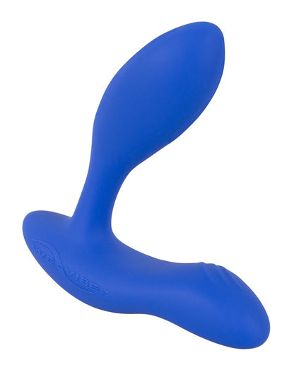 Vorderansicht des blauen We-Vibe Vector+ Prostata- und Perineumvibrators