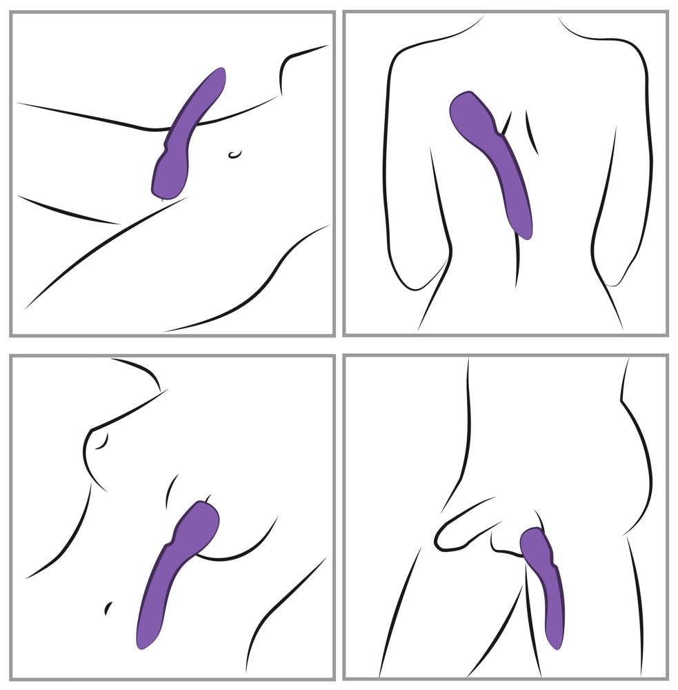 Anwendungsgrafik zum We-Vibe Wand 2 Massagestab in Pink mit Hinweisen zur Nutzung