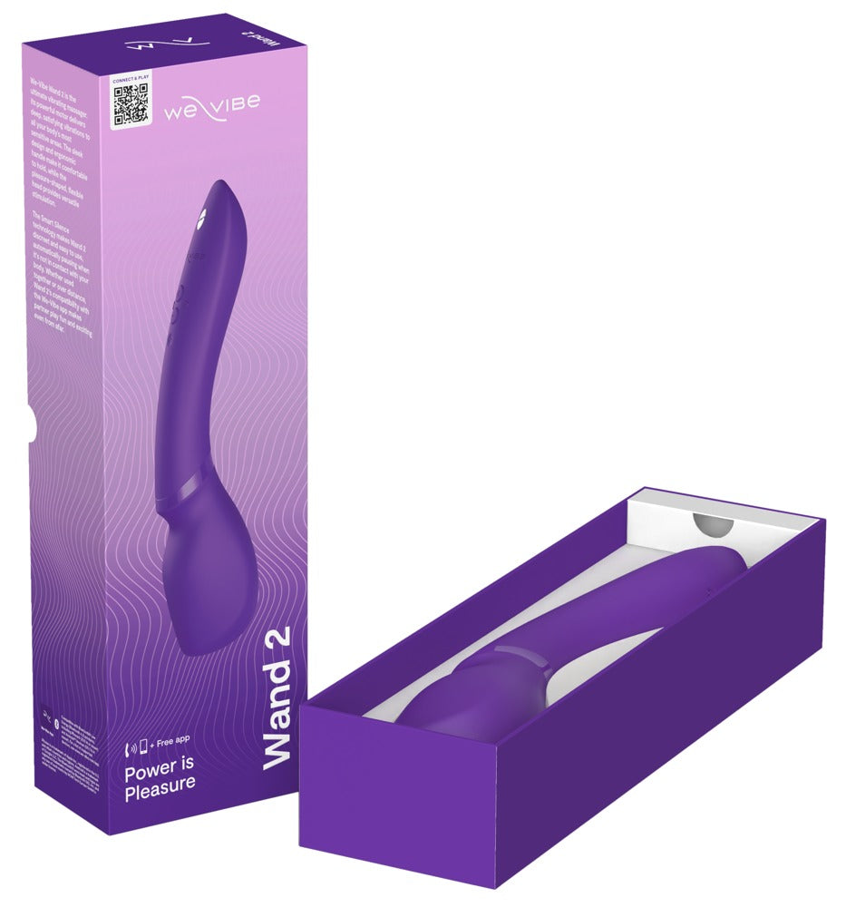 Geöffnete Produktverpackung des We-Vibe Wand 2 Massagestabs in Pink