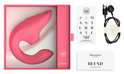 Womanizer Blend Rabbit-Vibrator mit Zubehör und Ladekabel