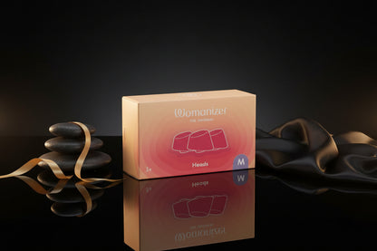 Verpackung des Womanizer Heads 3er Lilac Ersatzkappen Sets