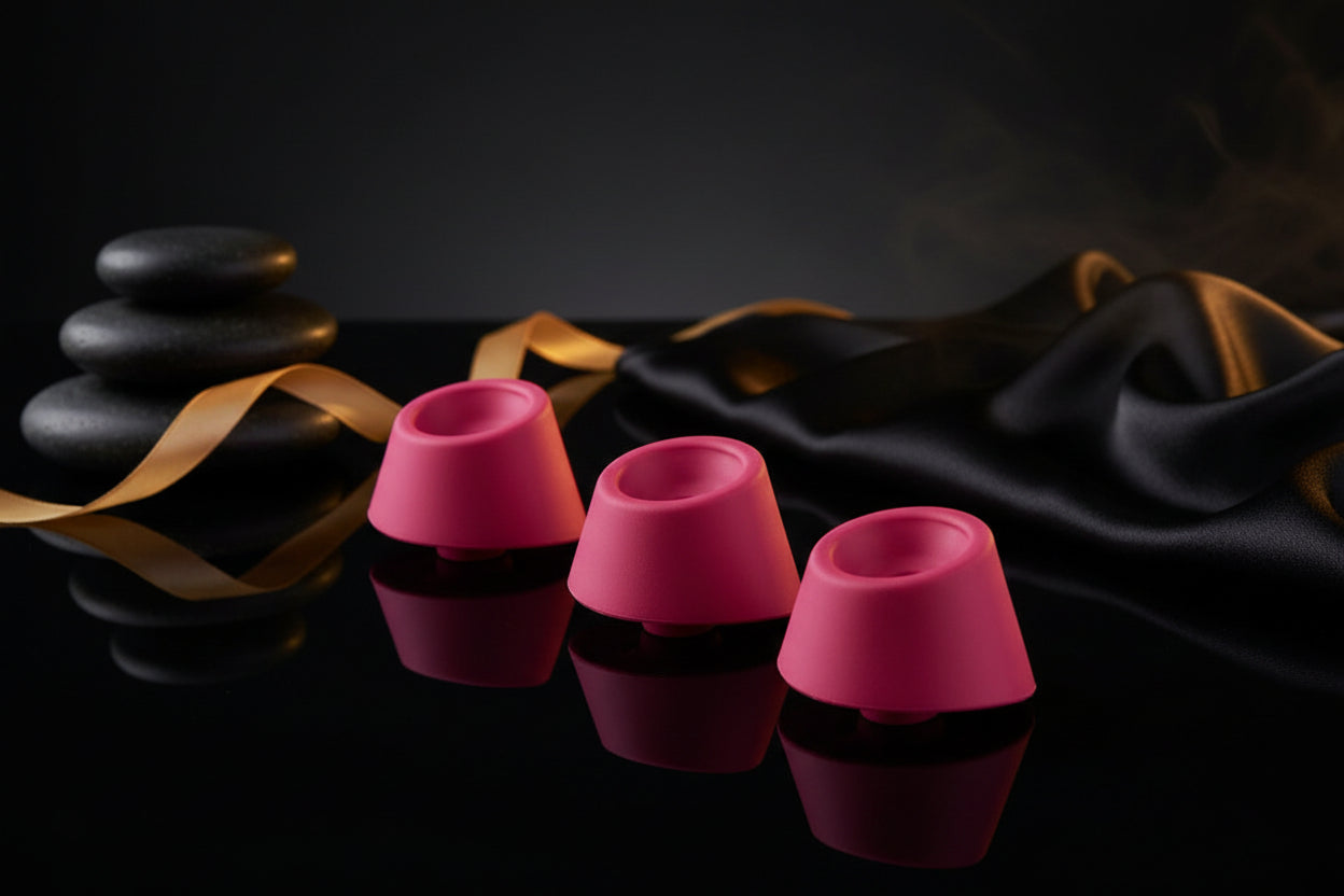 Womanizer Heads 3er Raspberry Ersatzkappen in Größe M aus Silikon für den Womanizer DUO