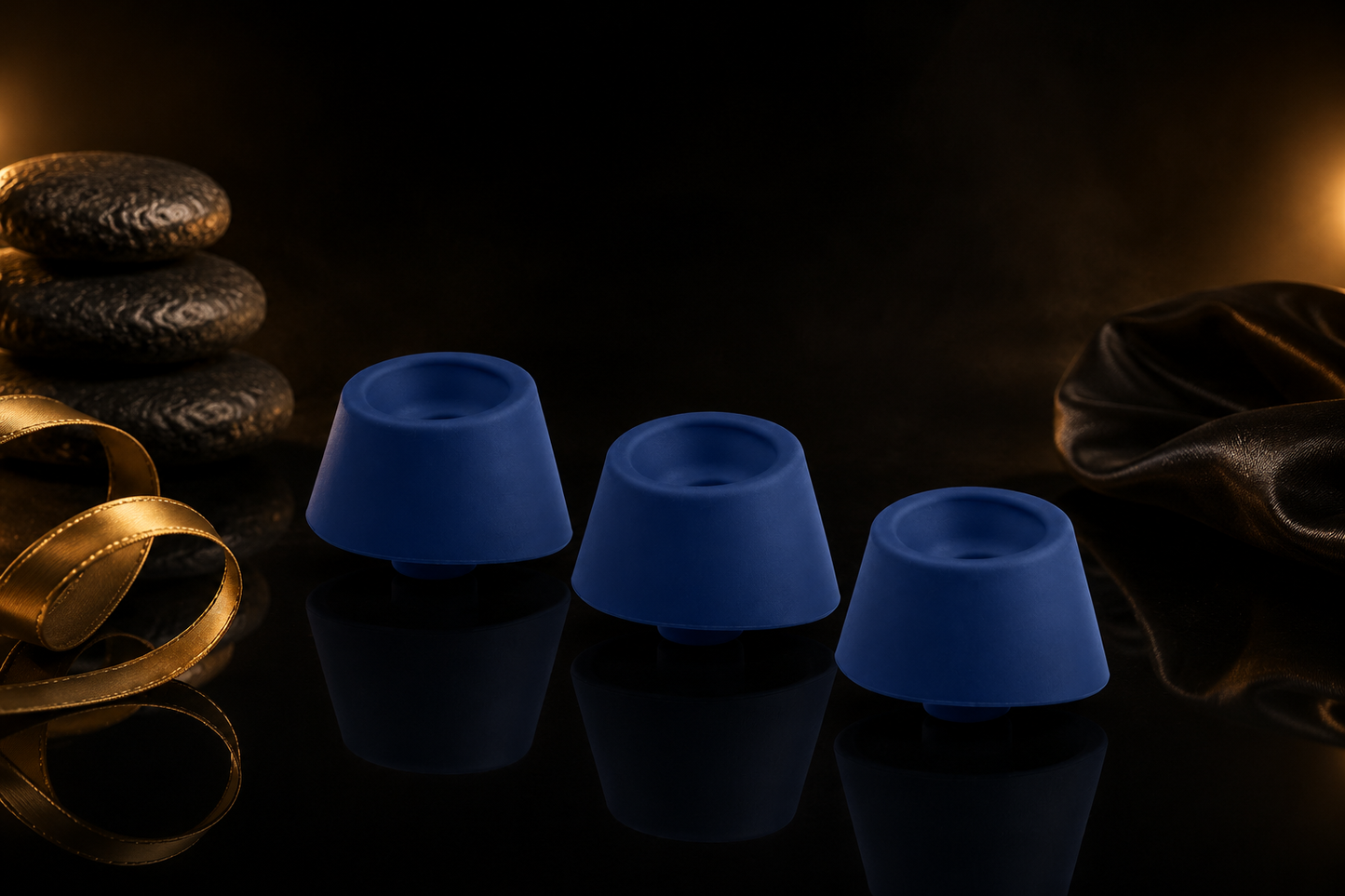 Blaue Womanizer Ersatzkappen Größe M aus Silikon für hygienische Intimate Wellness