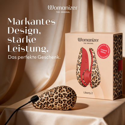 Lifestyle-Darstellung des Womanizer Liberty 2 in Braun mit Etui