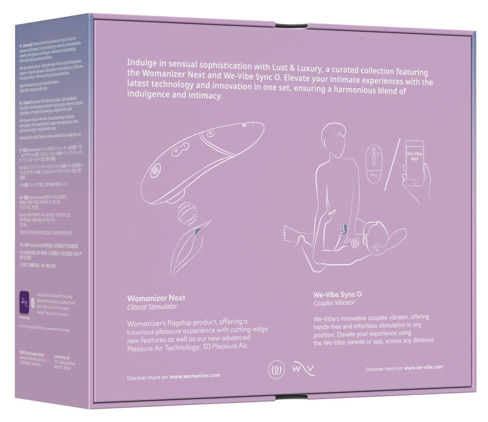 Rückseite der Womanizer Lust & Luxury Premium Verpackung