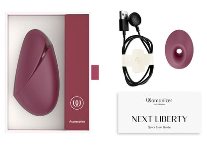 Lieferumfang des Womanizer Next Liberty in Rot mit Zubehör