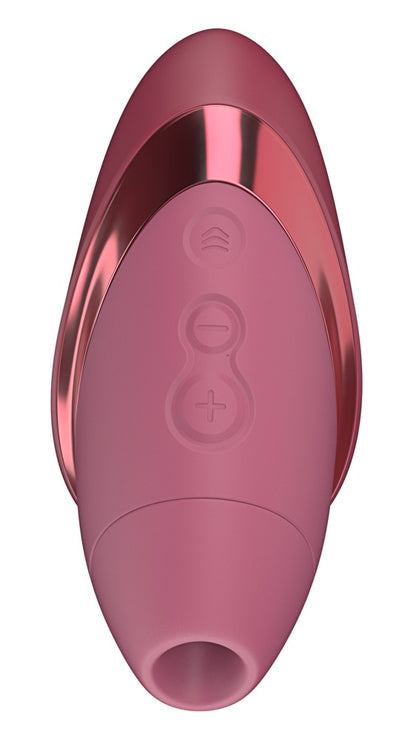 Rückansicht des Womanizer Next Liberty in Rot mit Bedienelementen