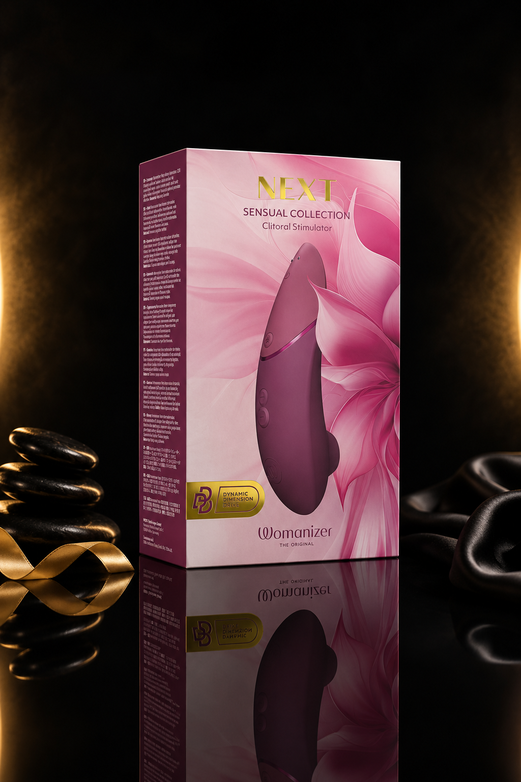 Womanizer Next Sensual Collection als elegante Premium Editorial Kampagne mit dunkler Atmosphäre
