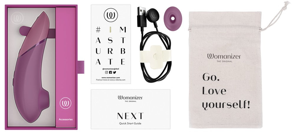 Womanizer Next Sensual Collection mit Zubehör und Ersatzaufsatz