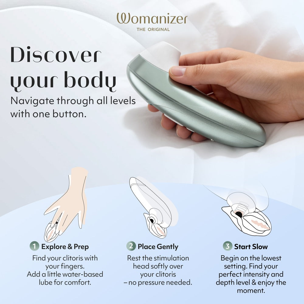 Ergonomisches Design des Womanizer Pro für komfortable Anwendung
