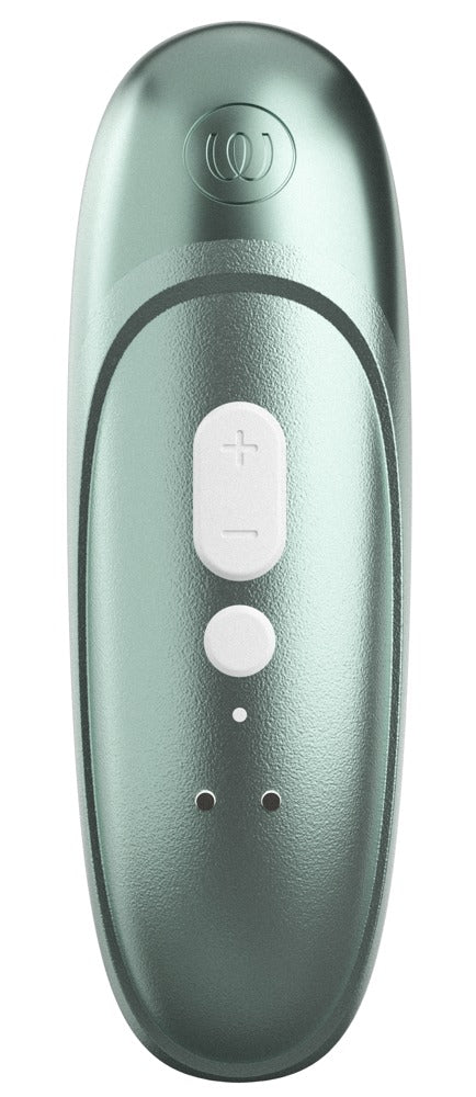 Frontansicht des Womanizer Pro in mintgrüner Premium Optik
