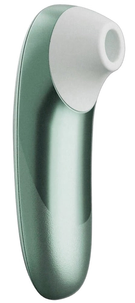 Seitenansicht des Womanizer Pro Intimate Wellness Geräts in Mintgrün