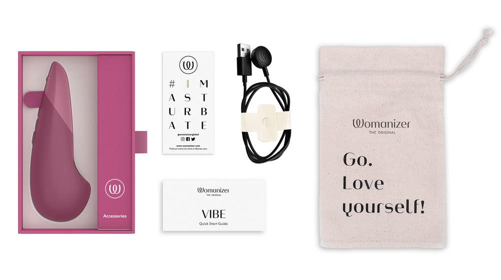 Lieferumfang des Womanizer Vibe mit Zubehör