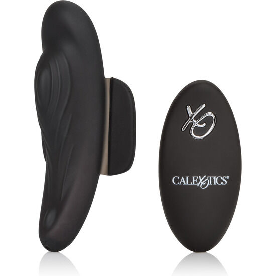 XO Remote Lock N Play Vibrations-Ei in Schwarz mit kabelloser Fernbedienung in der Gesamtansicht