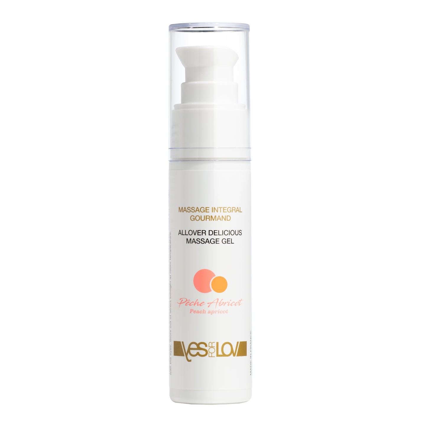 YESforLOV Allover Delicious Massage Gel mit Pfirsich und Aprikose in eleganter Flasche
