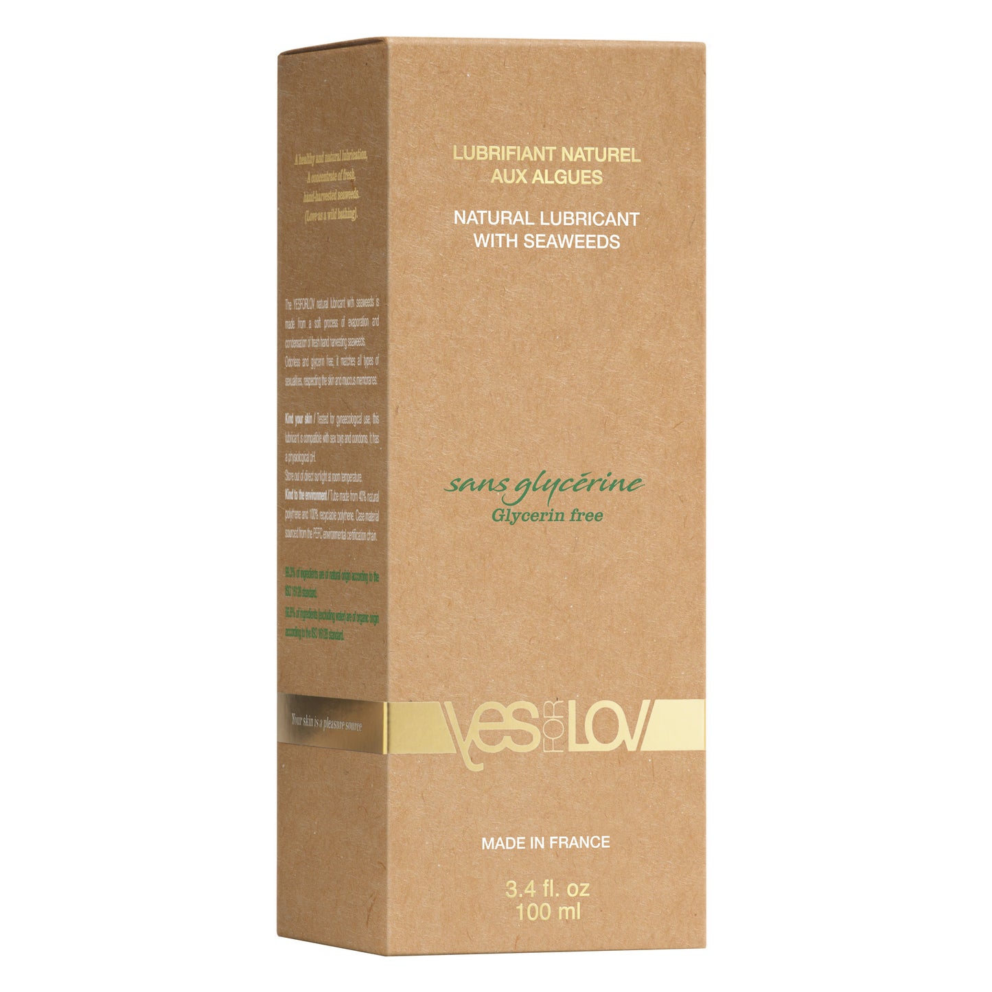YESforLOV Gleitgel mit Algen Verpackung und Tube 100ml