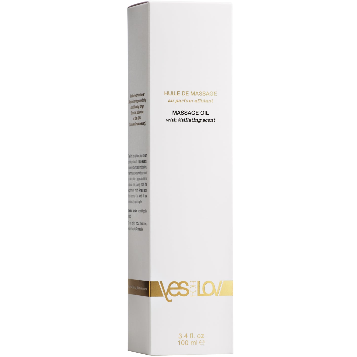 YESforLOV Titillating Massage Oil 100ml Verpackung Detailansicht