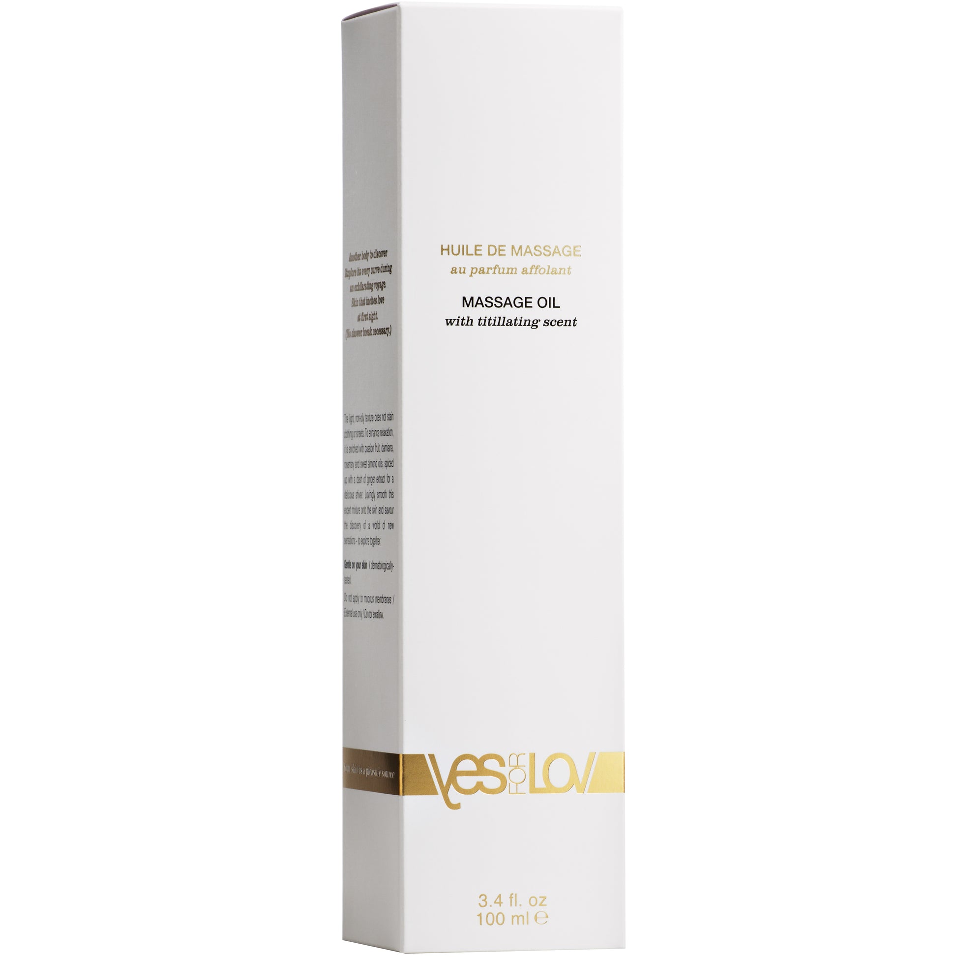 YESforLOV Titillating Massage Oil 100ml Verpackung Detailansicht