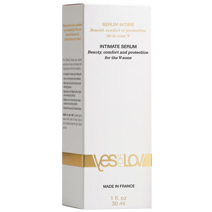 YESforLOV V-Zone Intimate Serum Detailansicht Verpackung und Produkt