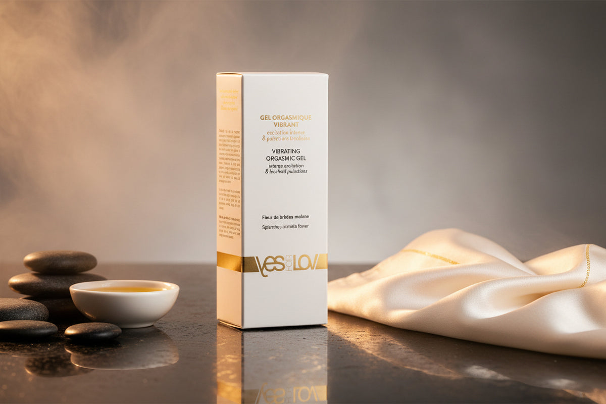 YESforLOV Vibrating Orgasmic Gel 20ml Verpackung Seitenansicht mit Produktdetails