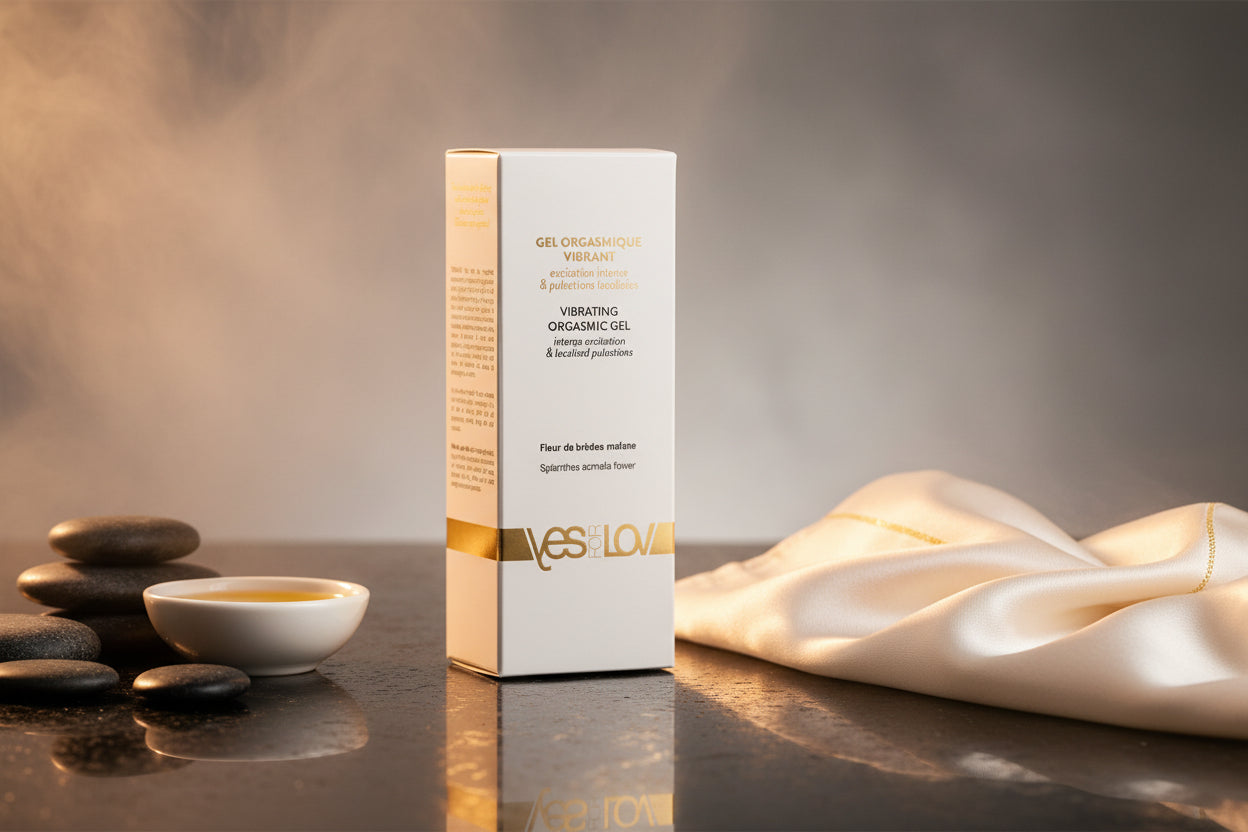 YESforLOV Vibrating Orgasmic Gel 20ml Verpackung Seitenansicht mit Produktdetails