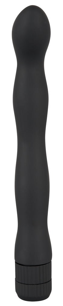 Seitenansicht des You2Toys Anal Lover Vibrators in Schwarz mit geschwungener Form
