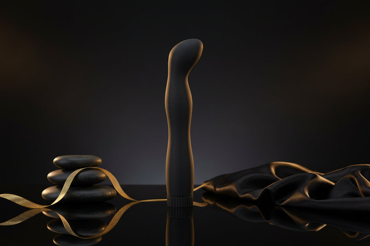You2Toys Anal Lover gewellter Anal Vibrator in Schwarz mit gebogener Form und feiner Wellenstruktur
