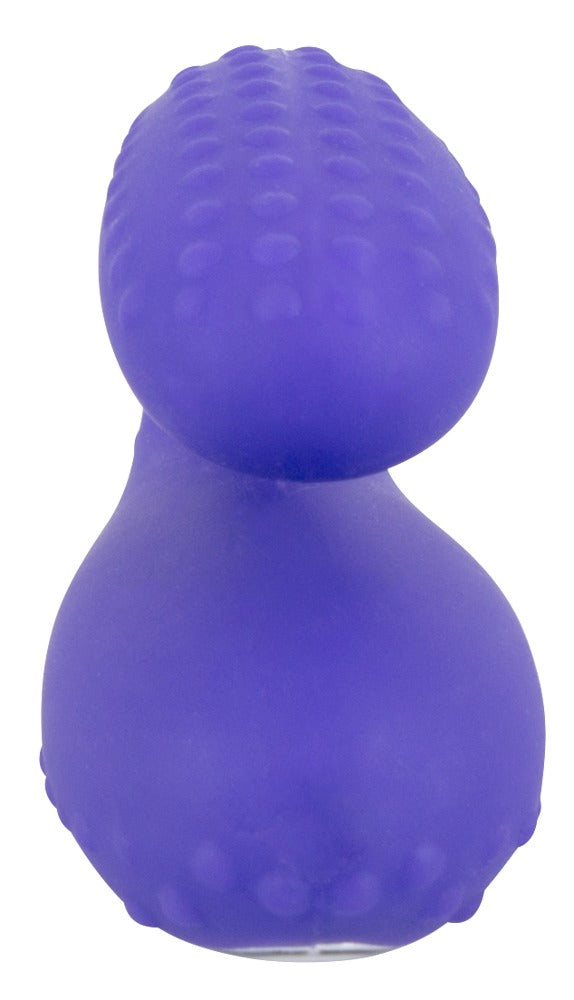Detailansicht des flexiblen Mundvibrators in Lila mit strukturierter Oberfläche